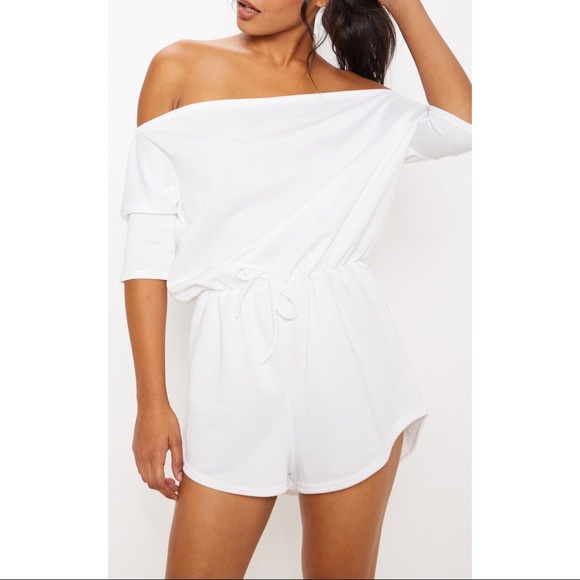 NWOT PrettyLittleThing Off the Shoulder Romper 🖤 - Picture 2 of 5